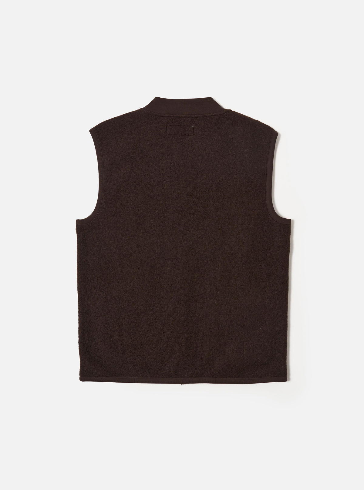 Brown Wool Fleece Zip Waistcoat