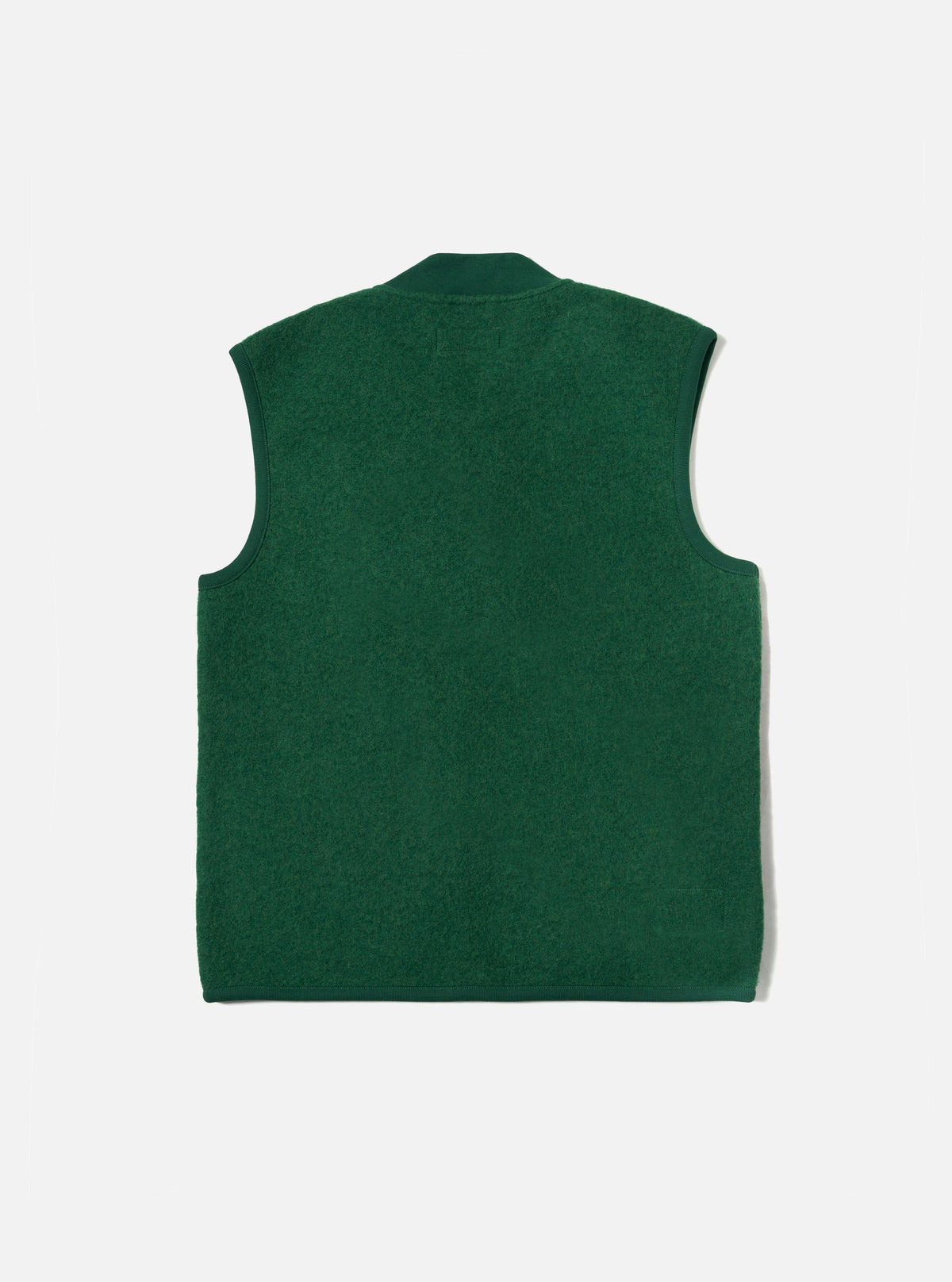 Green Wool Fleece Zip Waistcoat