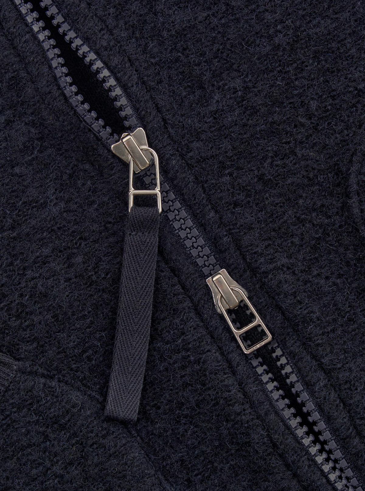 Navy Wool Fleece Zip Waistcoat