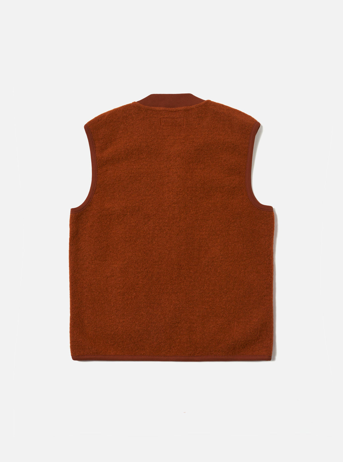 Rust Wool Fleece Zip Waistcoat