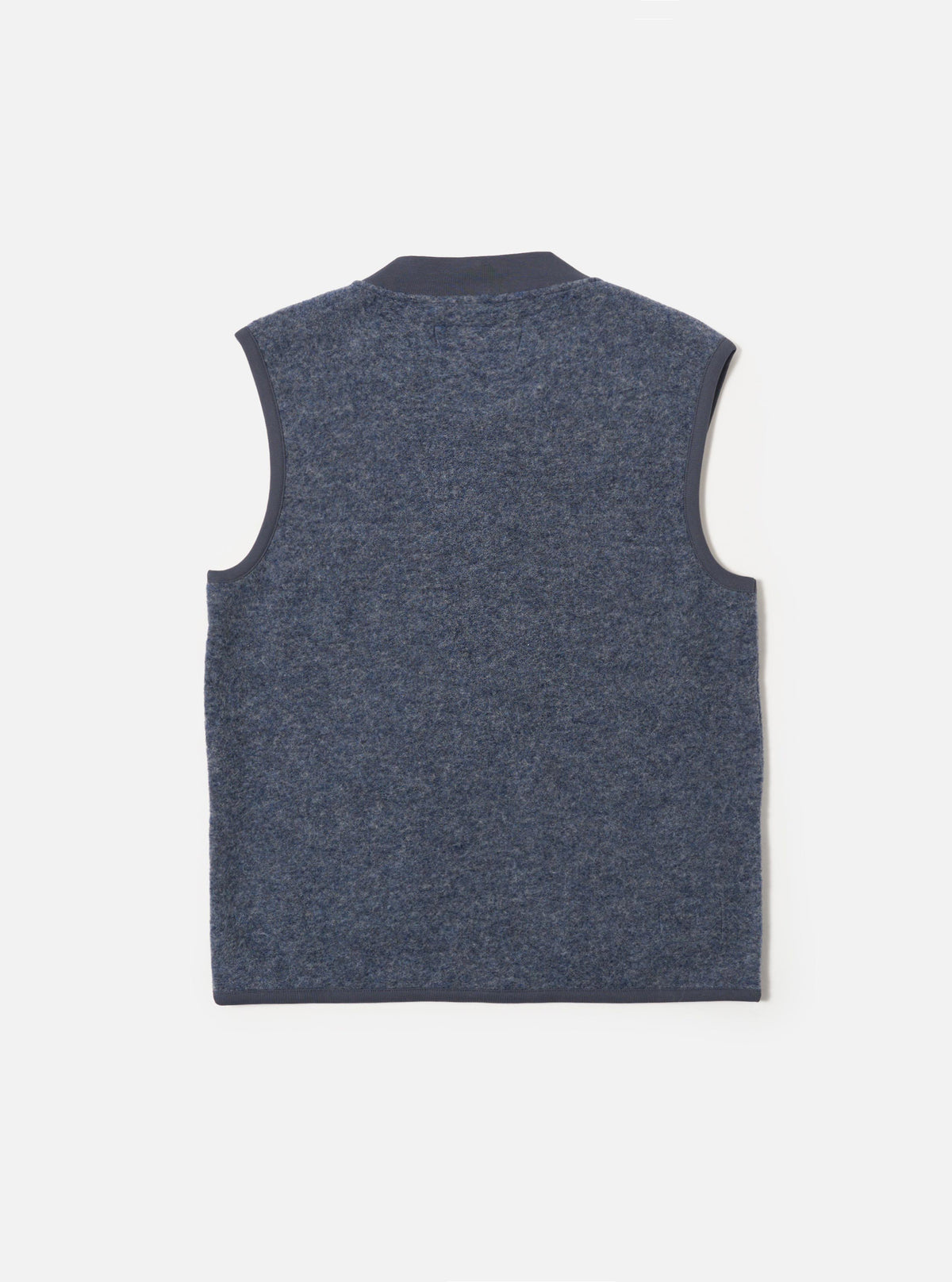 Slate Blue Wool Fleece Zip Waistcoat