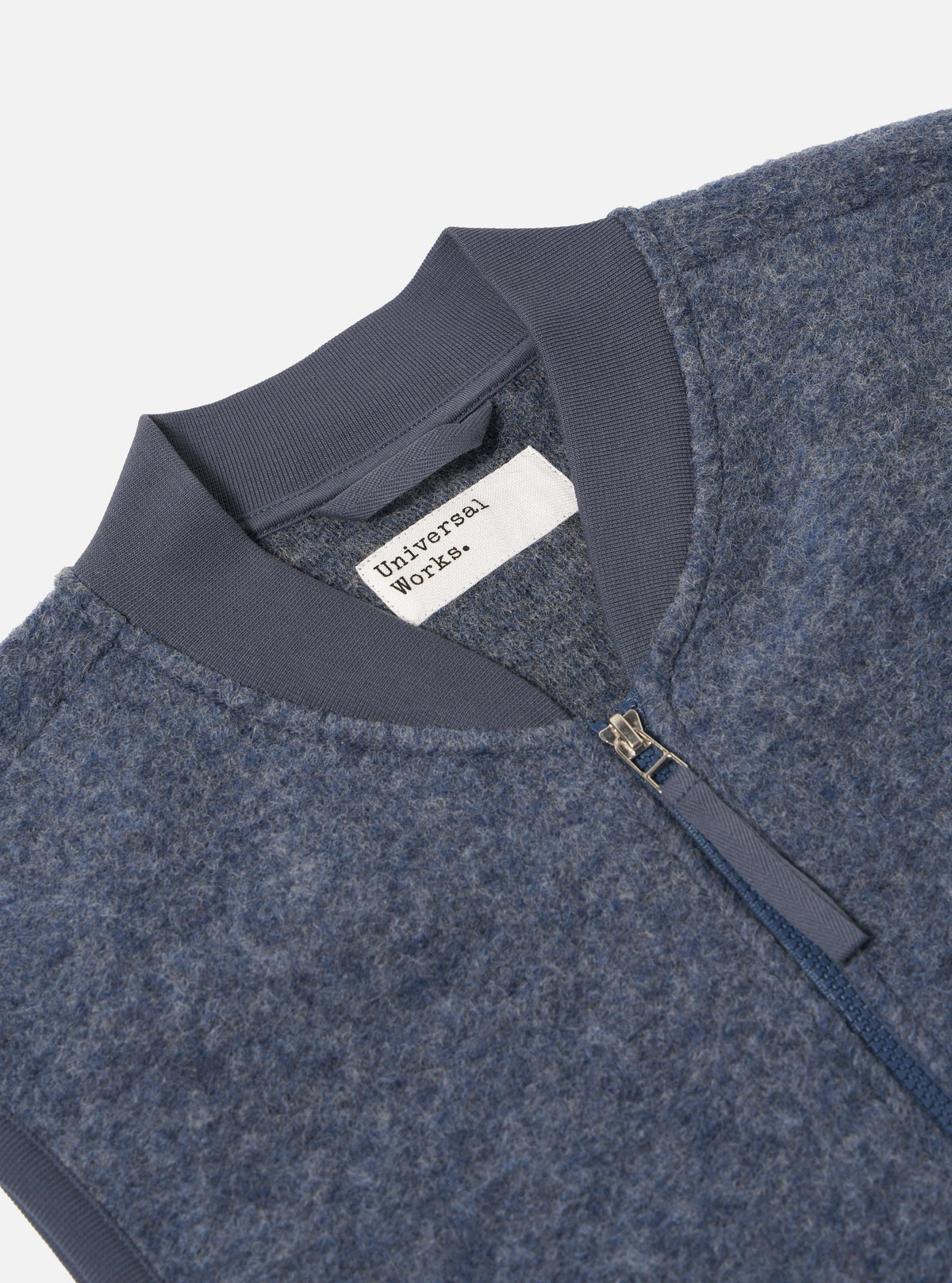 Slate Blue Wool Fleece Zip Waistcoat