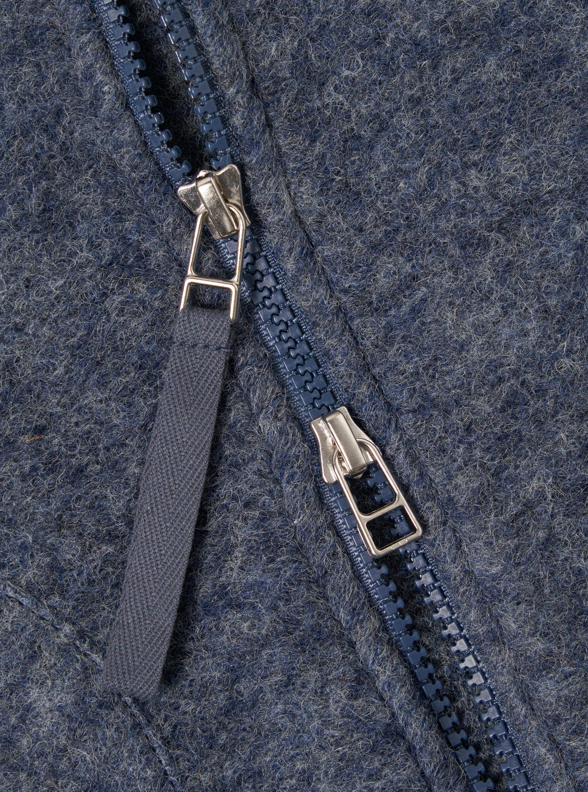 Slate Blue Wool Fleece Zip Waistcoat
