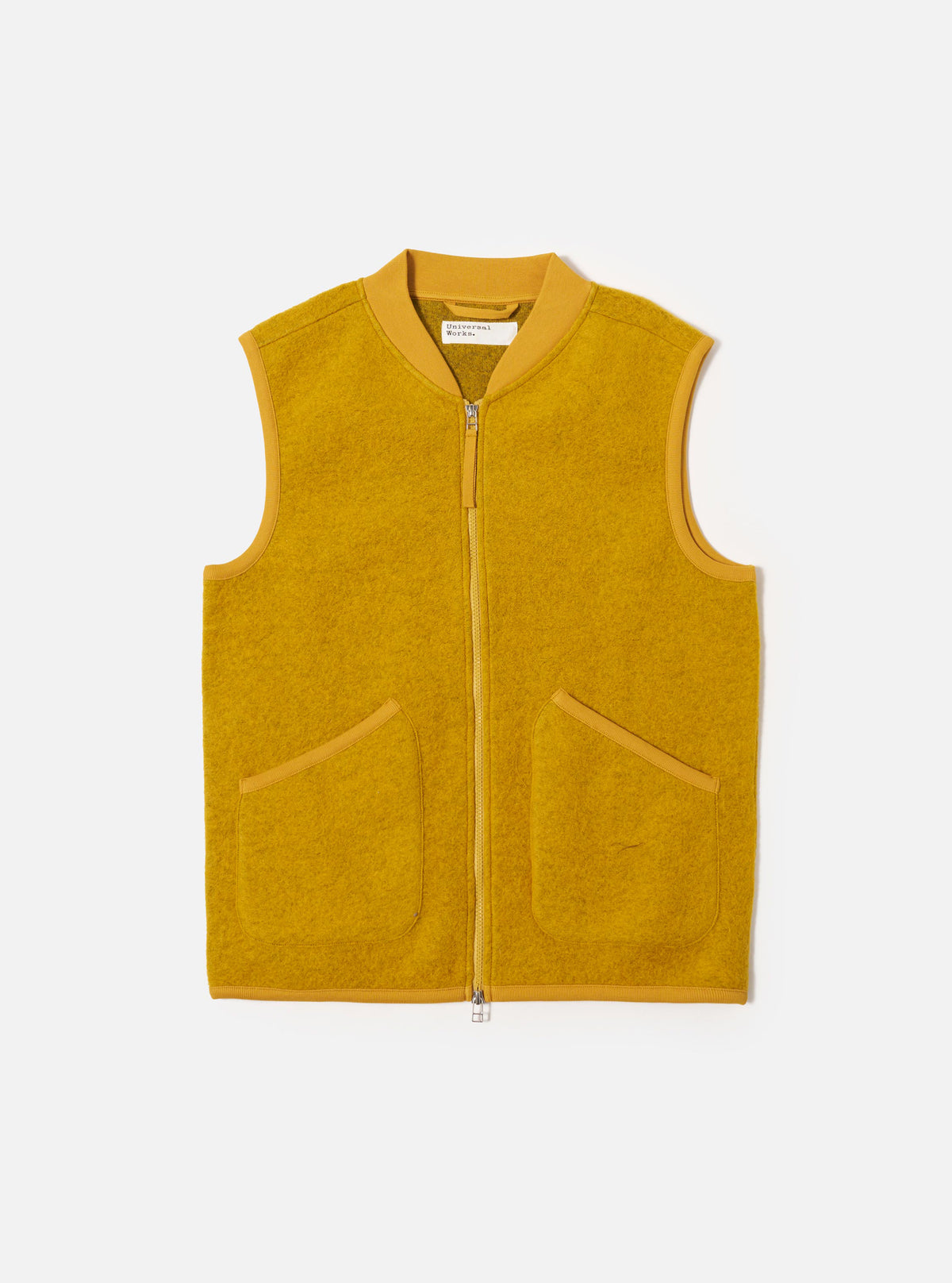Yellow Wool Fleece Zip Waistcoat