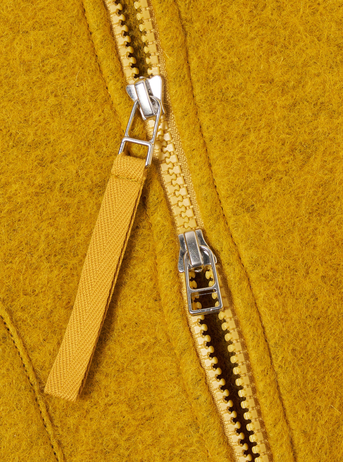 Yellow Wool Fleece Zip Waistcoat