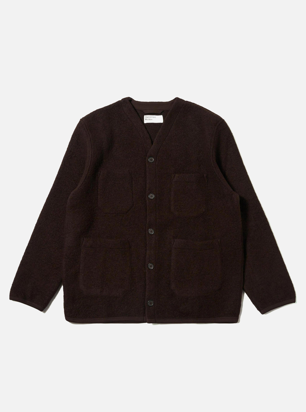 Brown Wool Fleece Cardigan