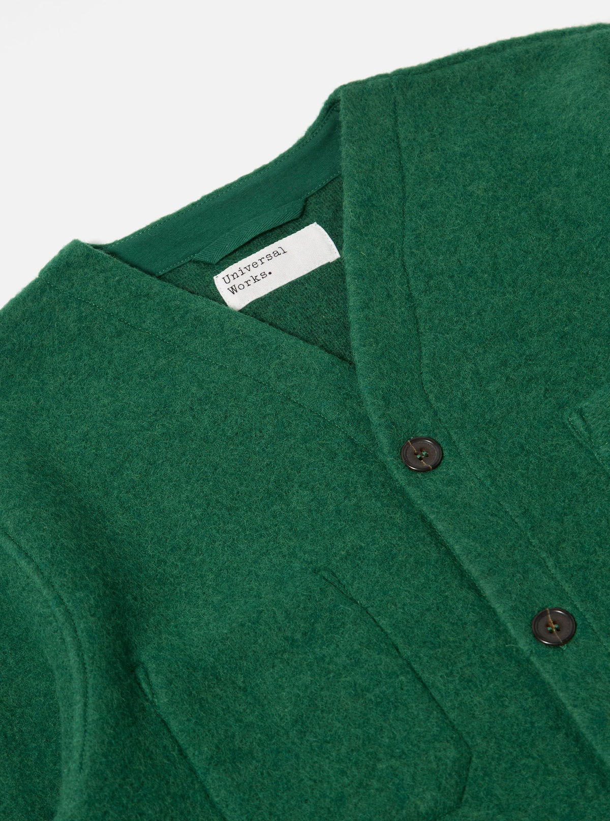 Green Wool Fleece Cardigan