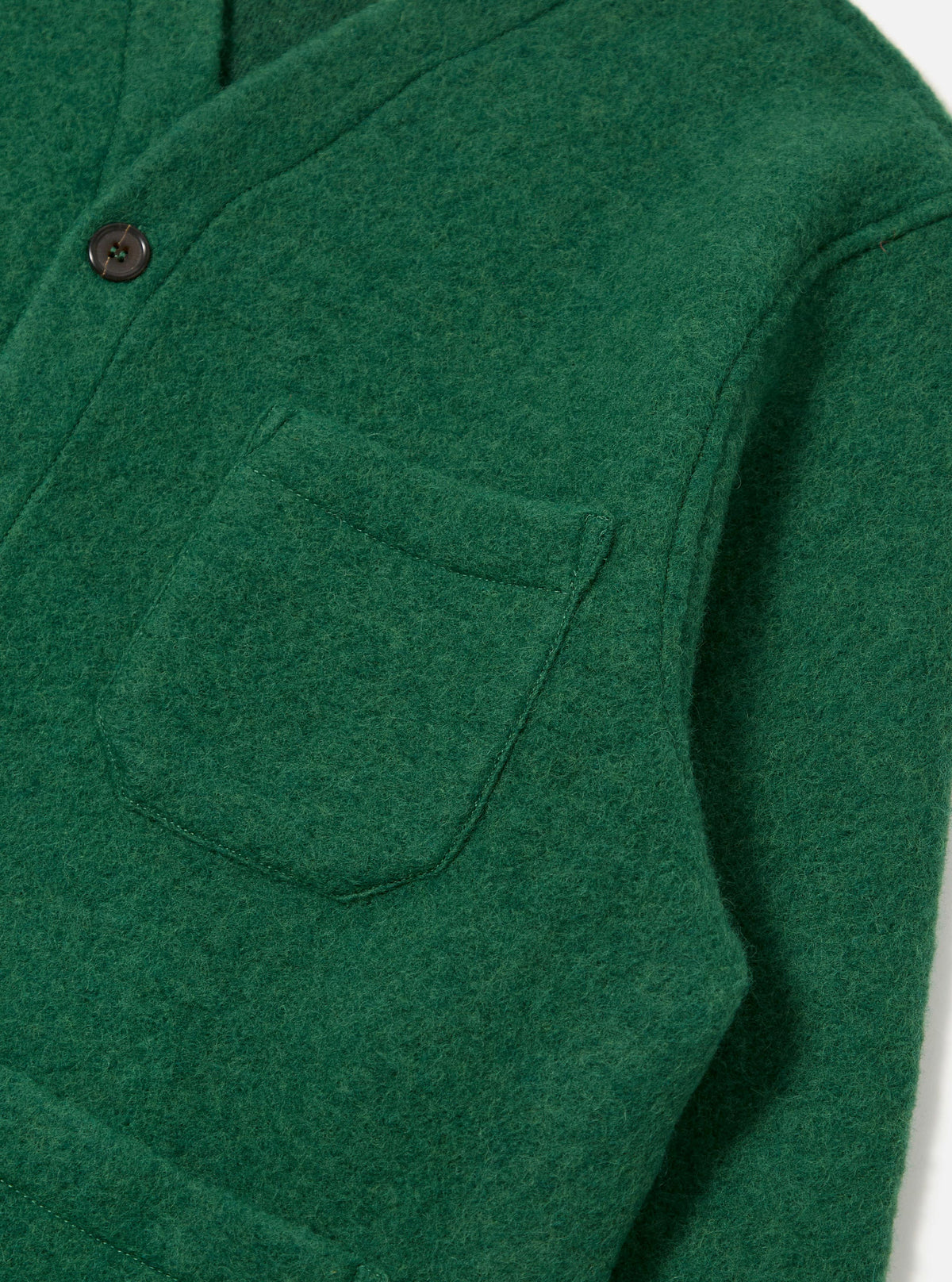 Green Wool Fleece Cardigan