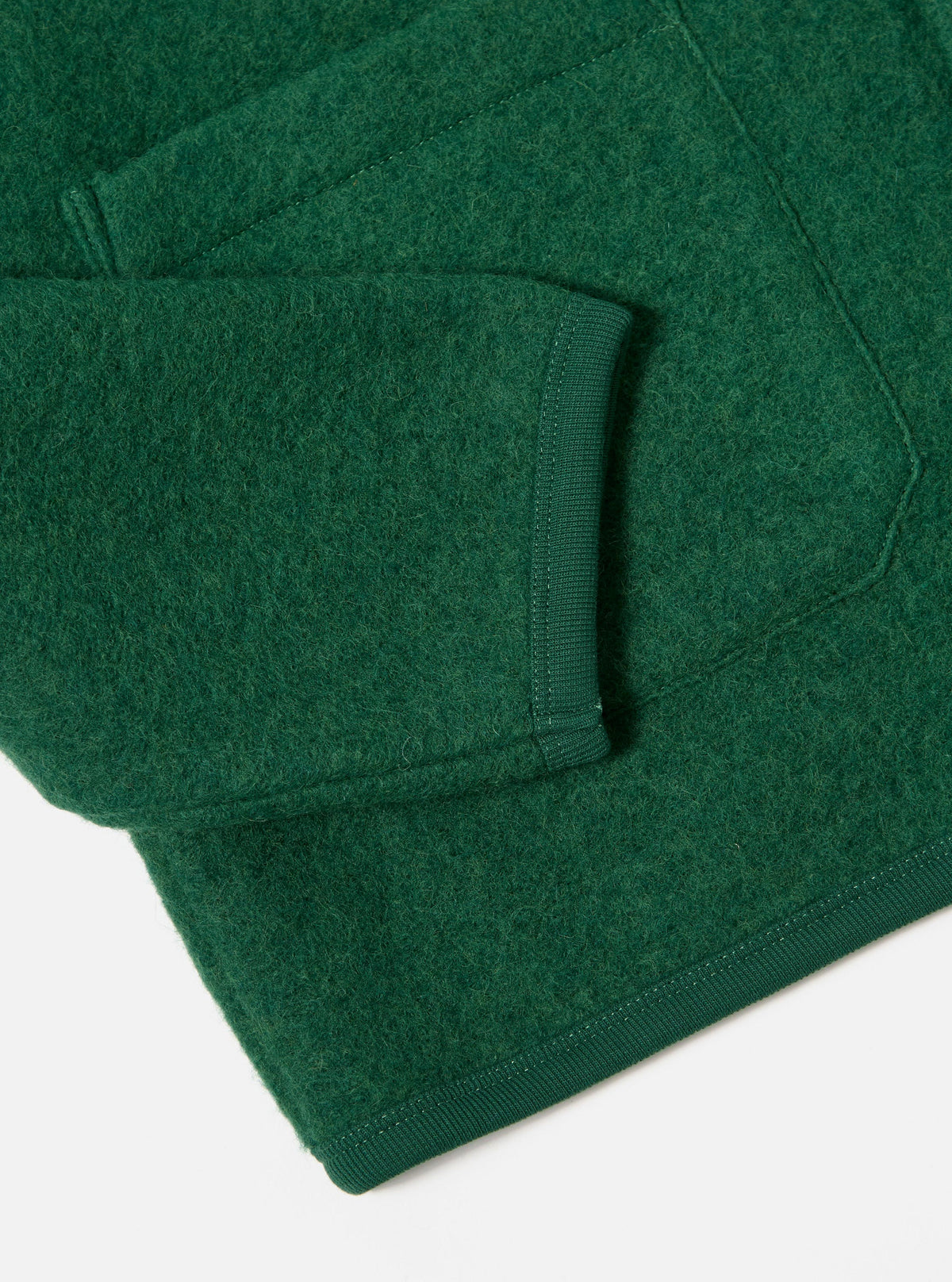 Green Wool Fleece Cardigan