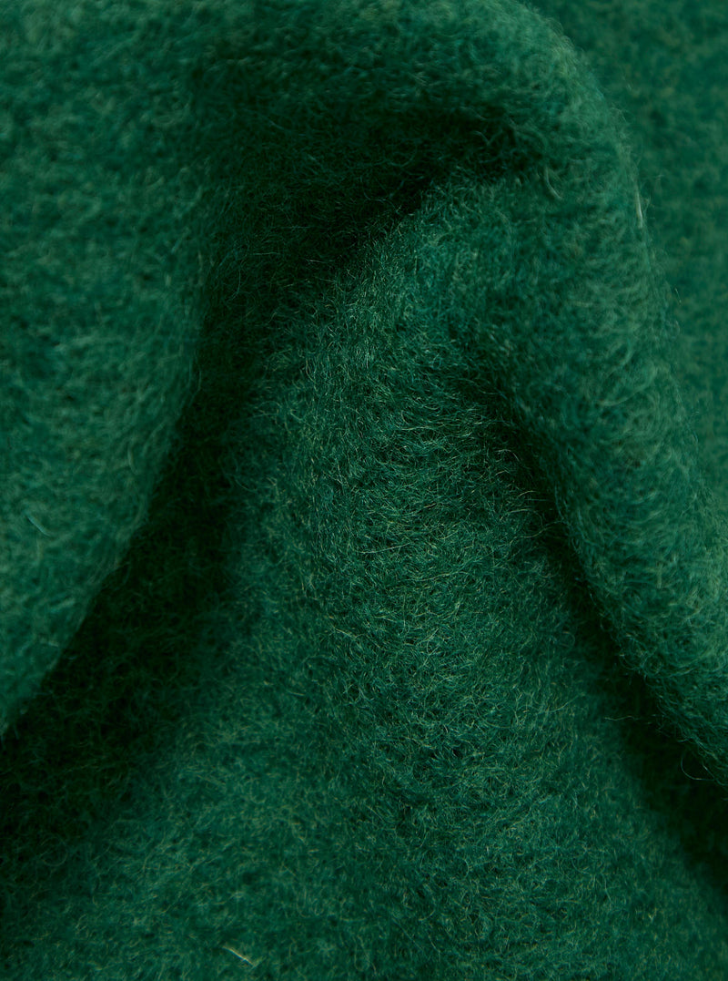 Green Wool Fleece Cardigan