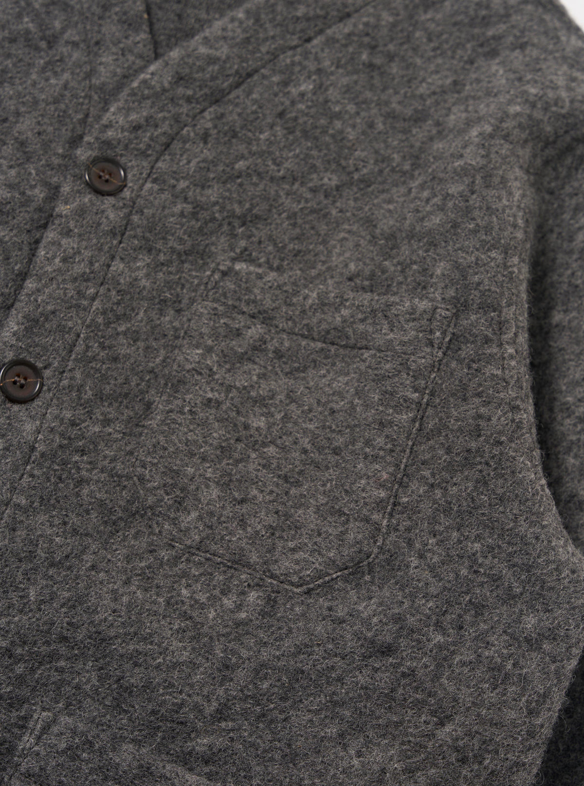 Grey Marl Wool Fleece Cardigan