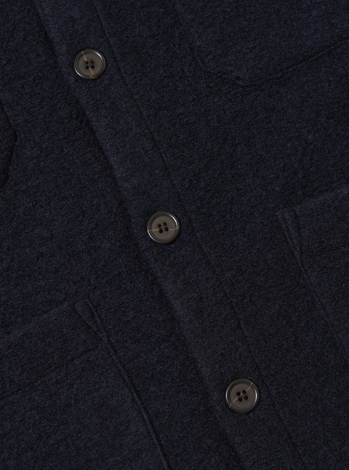 Navy Wool Fleece Cardigan