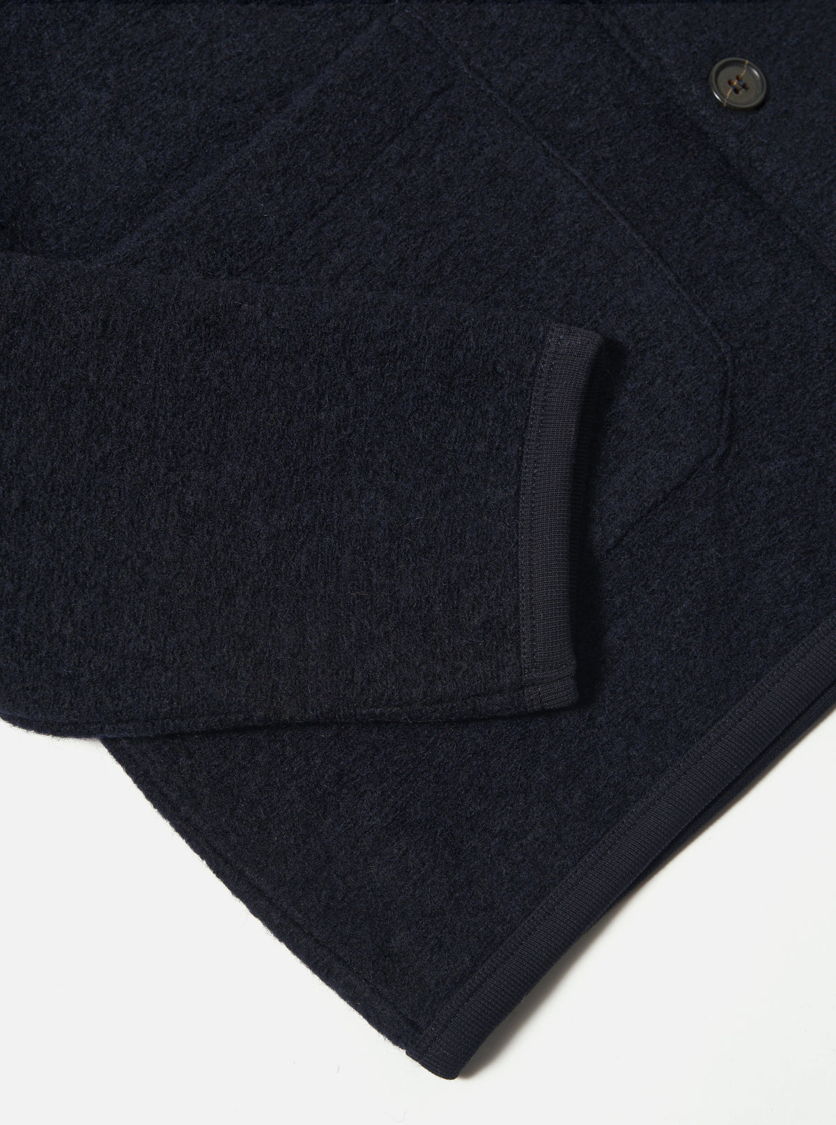 Navy Wool Fleece Cardigan