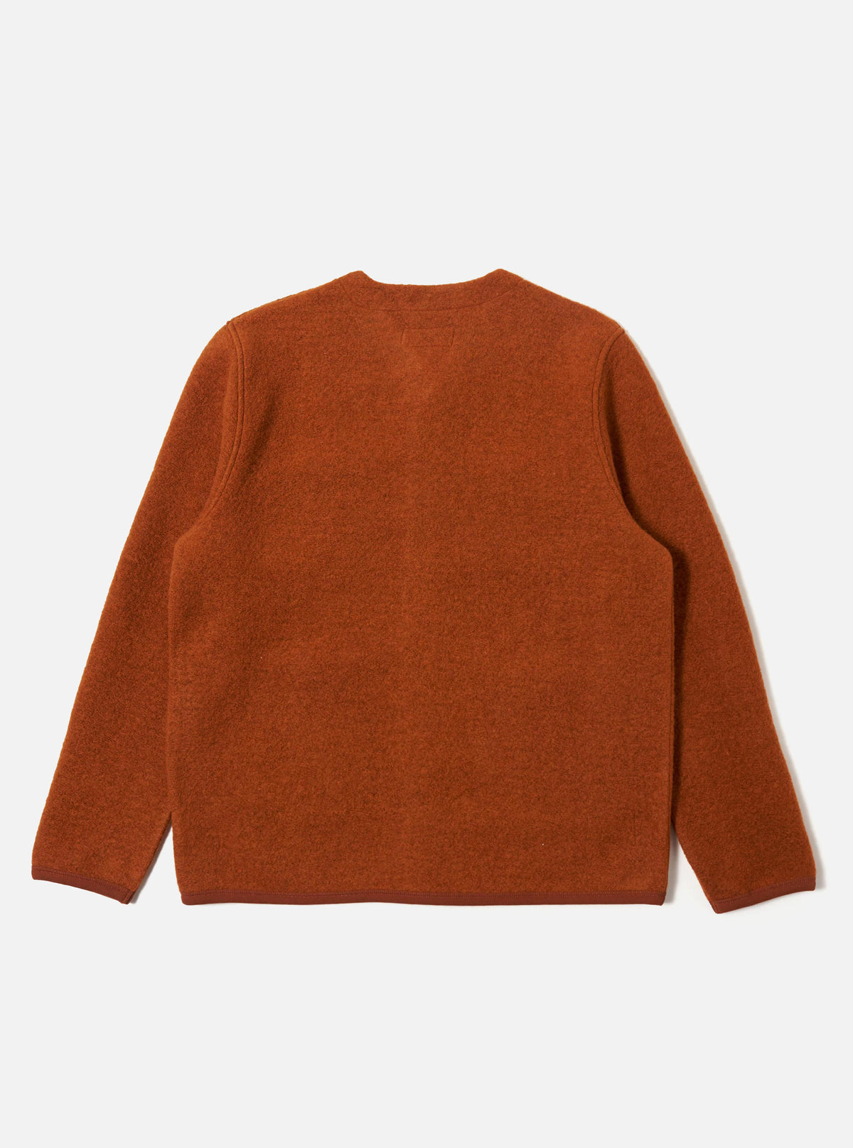 Rust Wool Fleece Cardigan