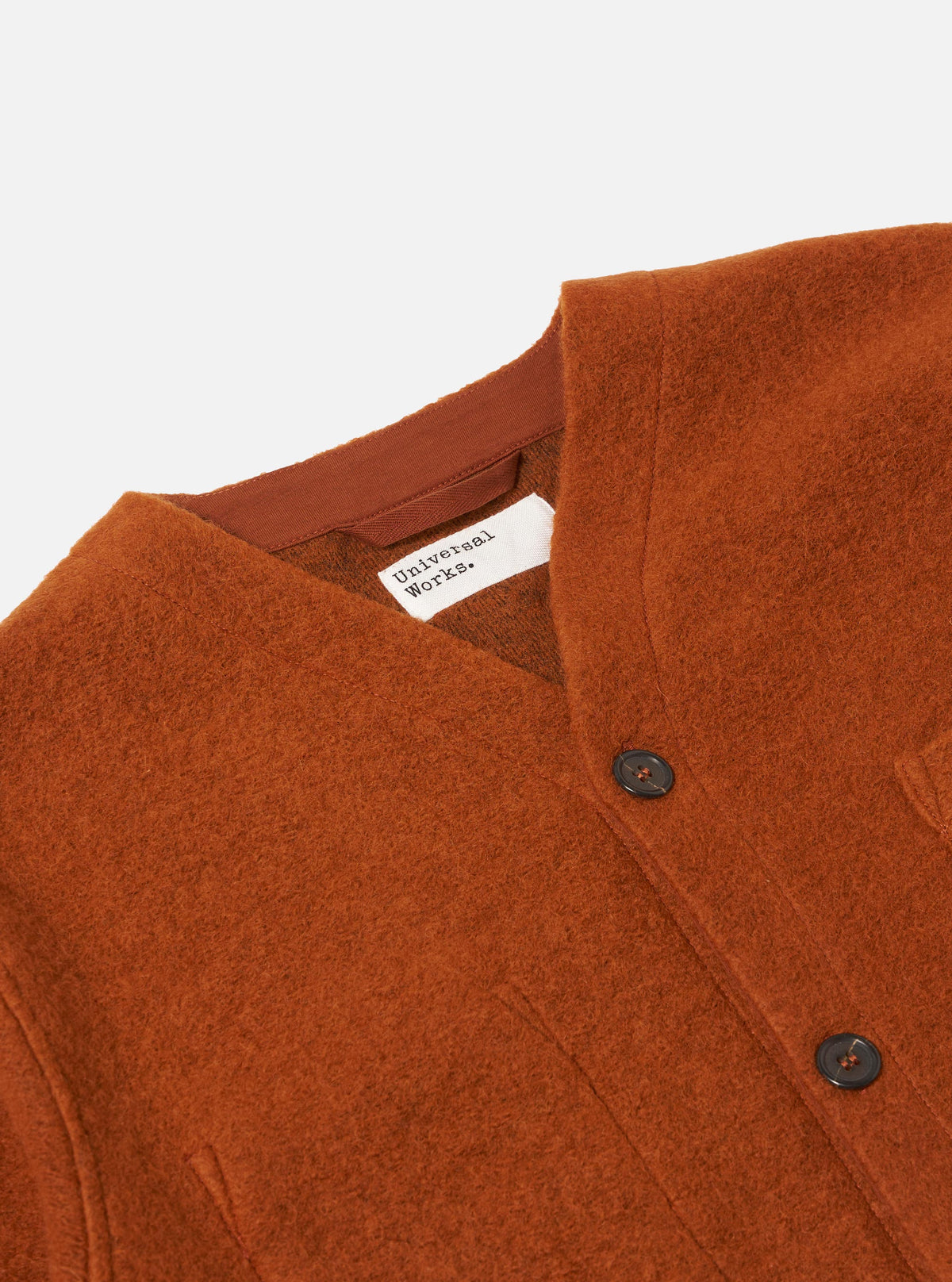 Rust Wool Fleece Cardigan