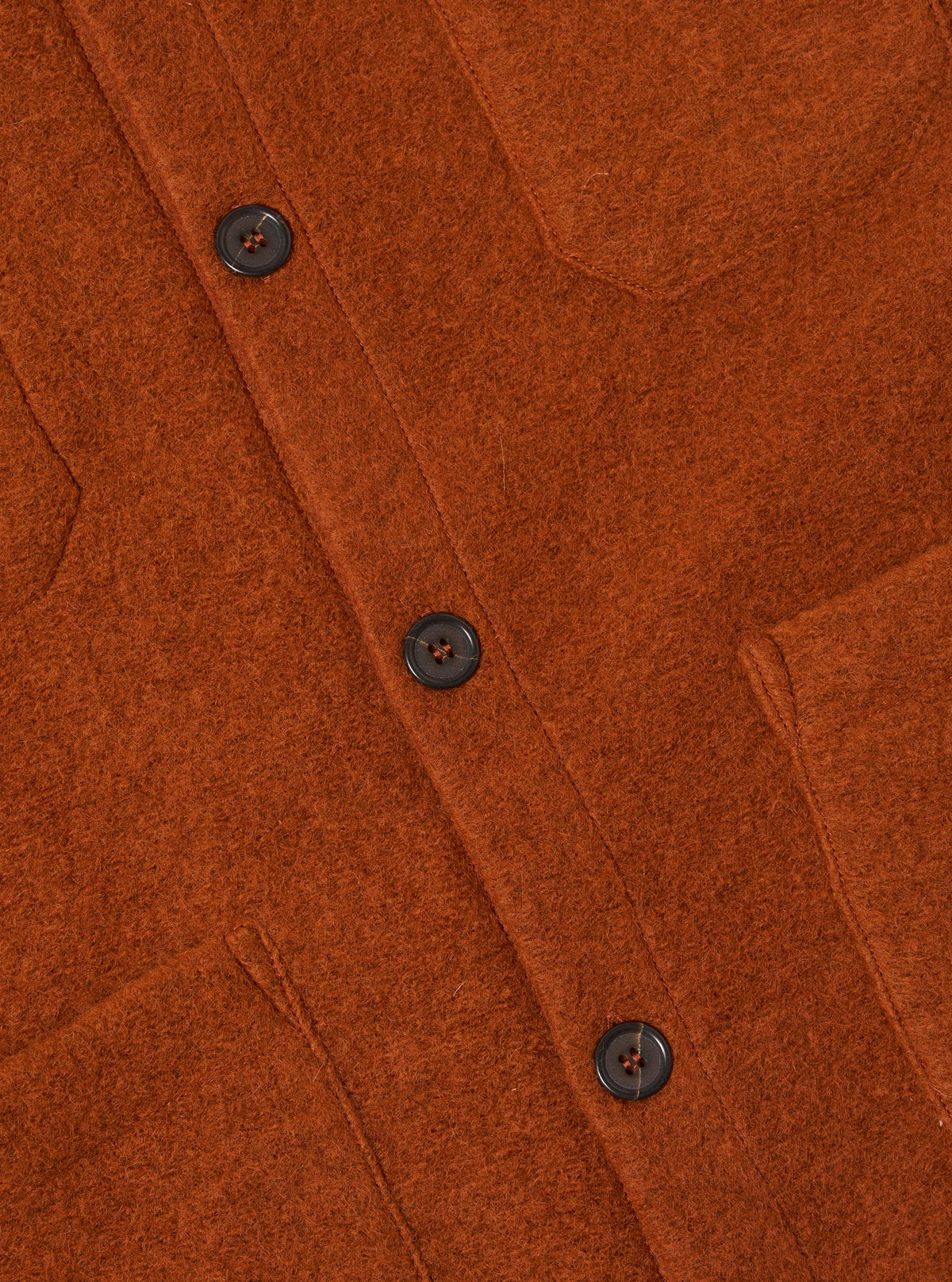 Rust Wool Fleece Cardigan