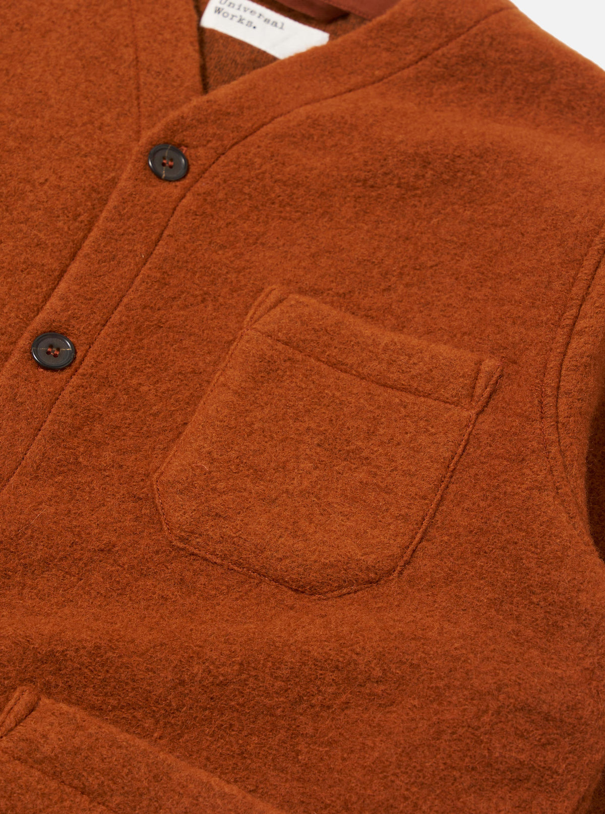 Rust Wool Fleece Cardigan