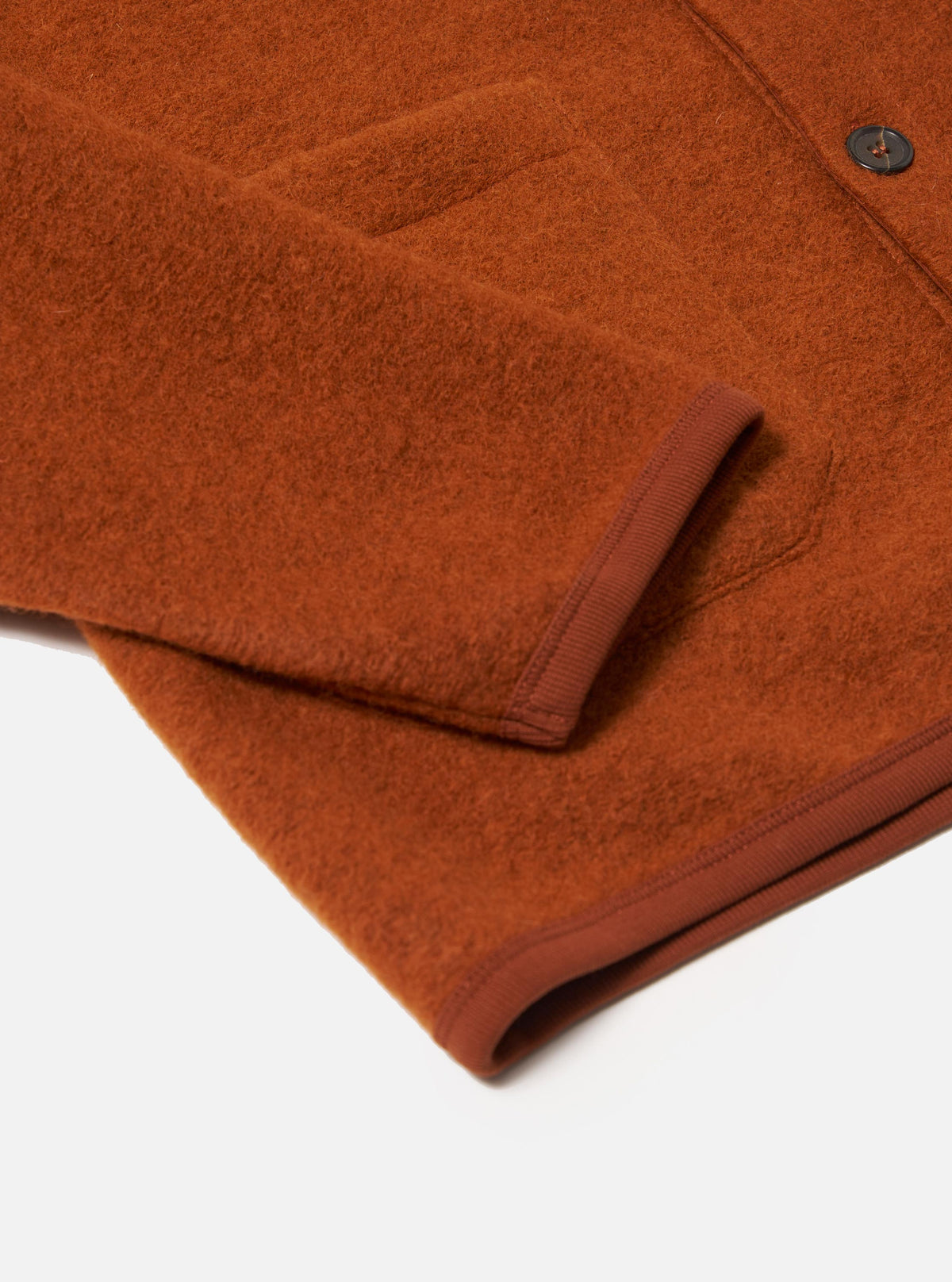 Rust Wool Fleece Cardigan
