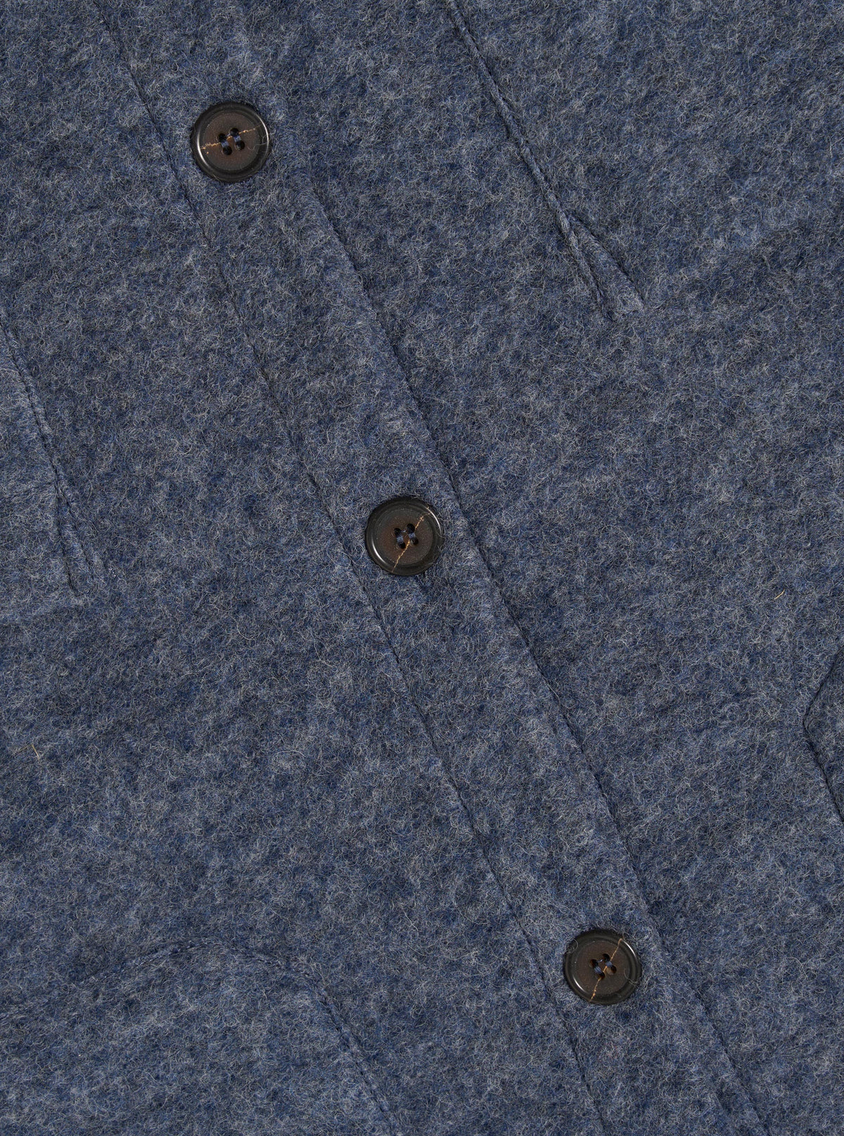 Slate Blue Wool Fleece Cardigan