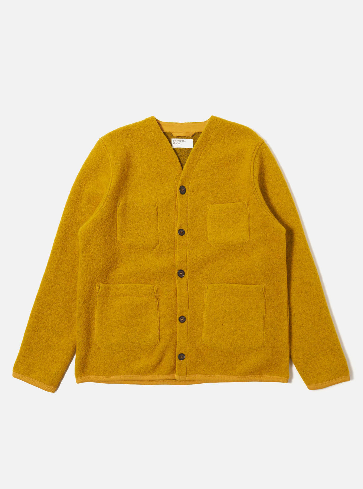 Yellow Wool Fleece Cardigan