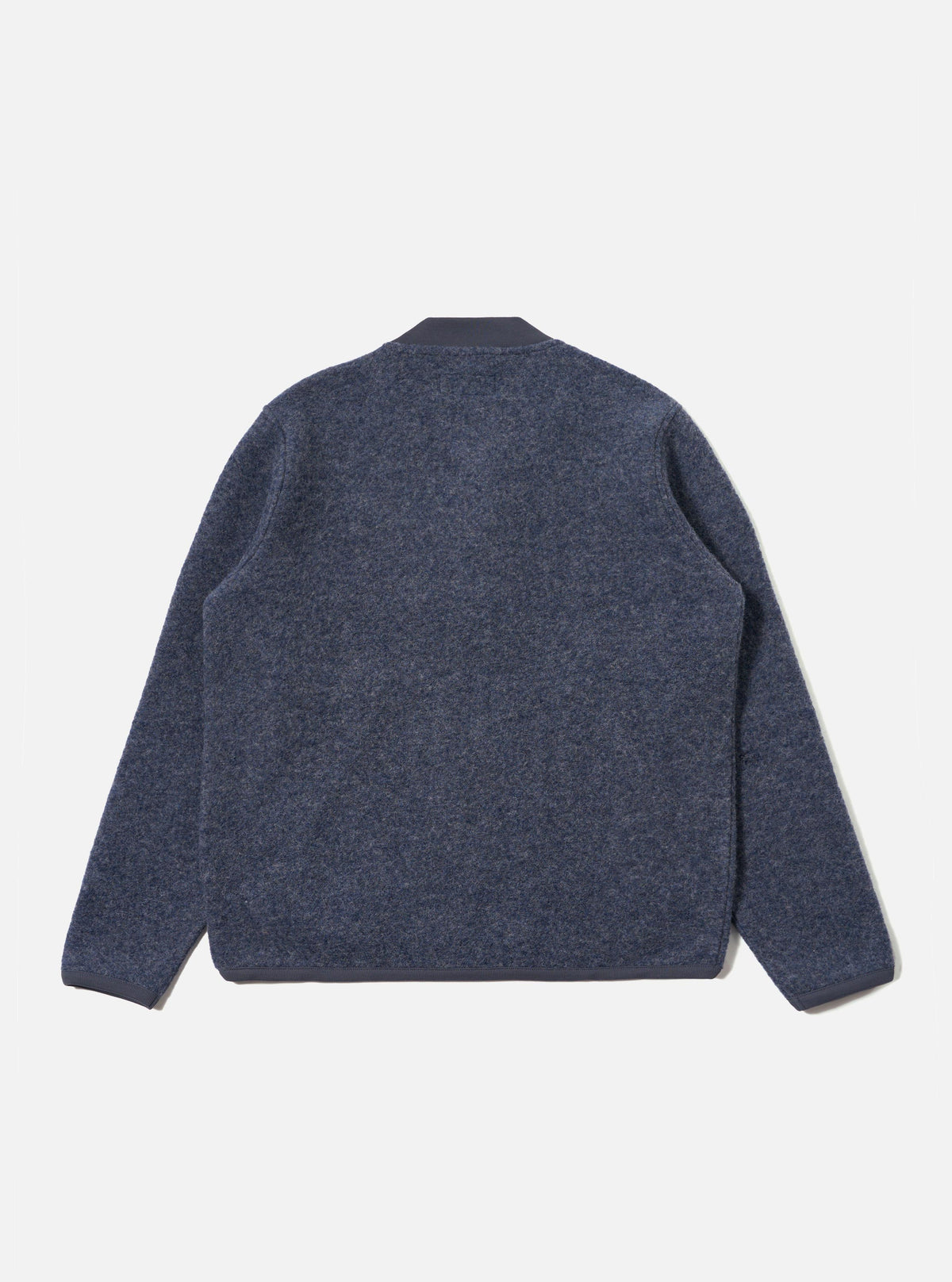 Slate Blue Wool Fleece Zip Bomber