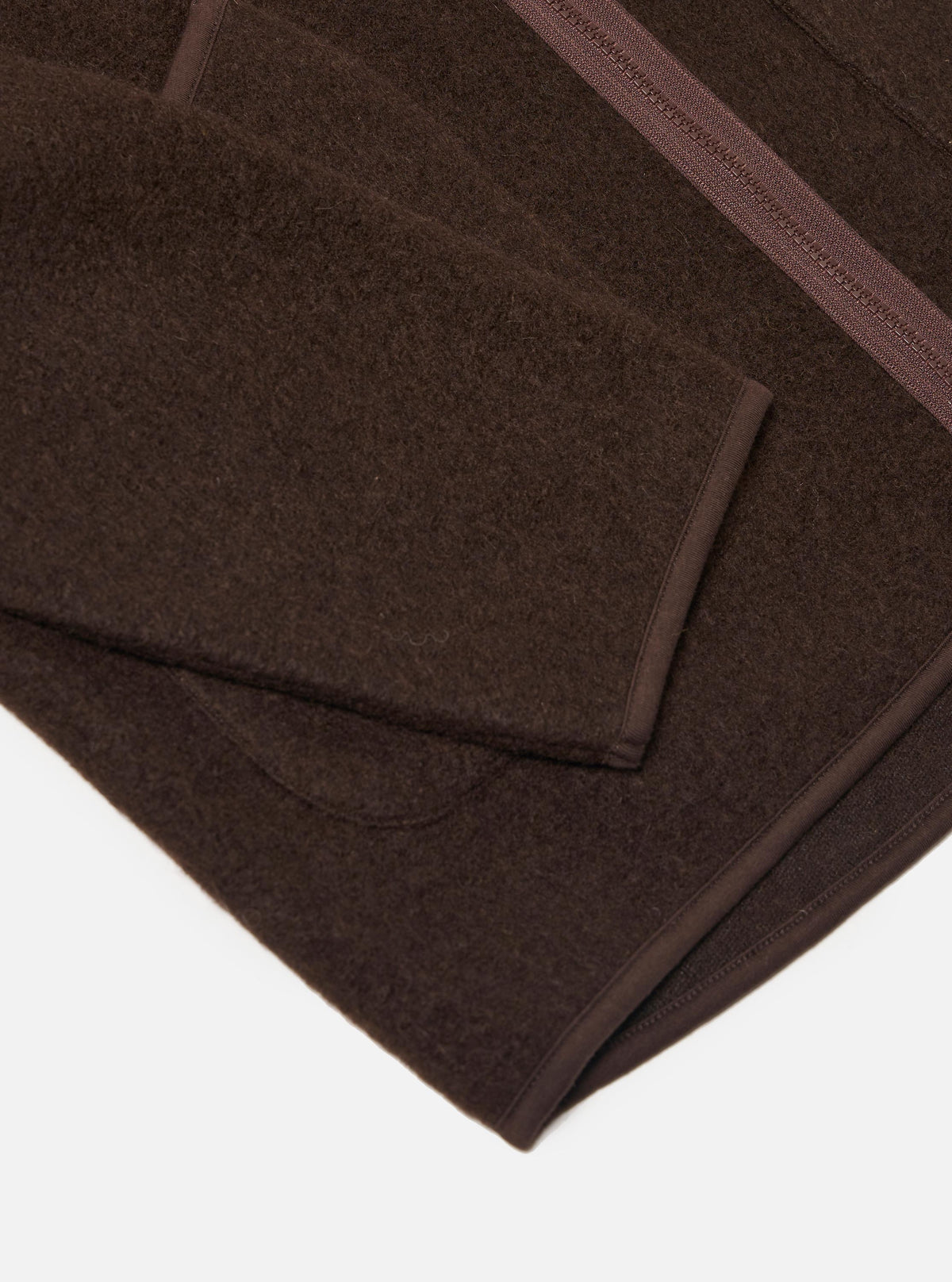 Brown Wool Fleece Zip Liner Jacket