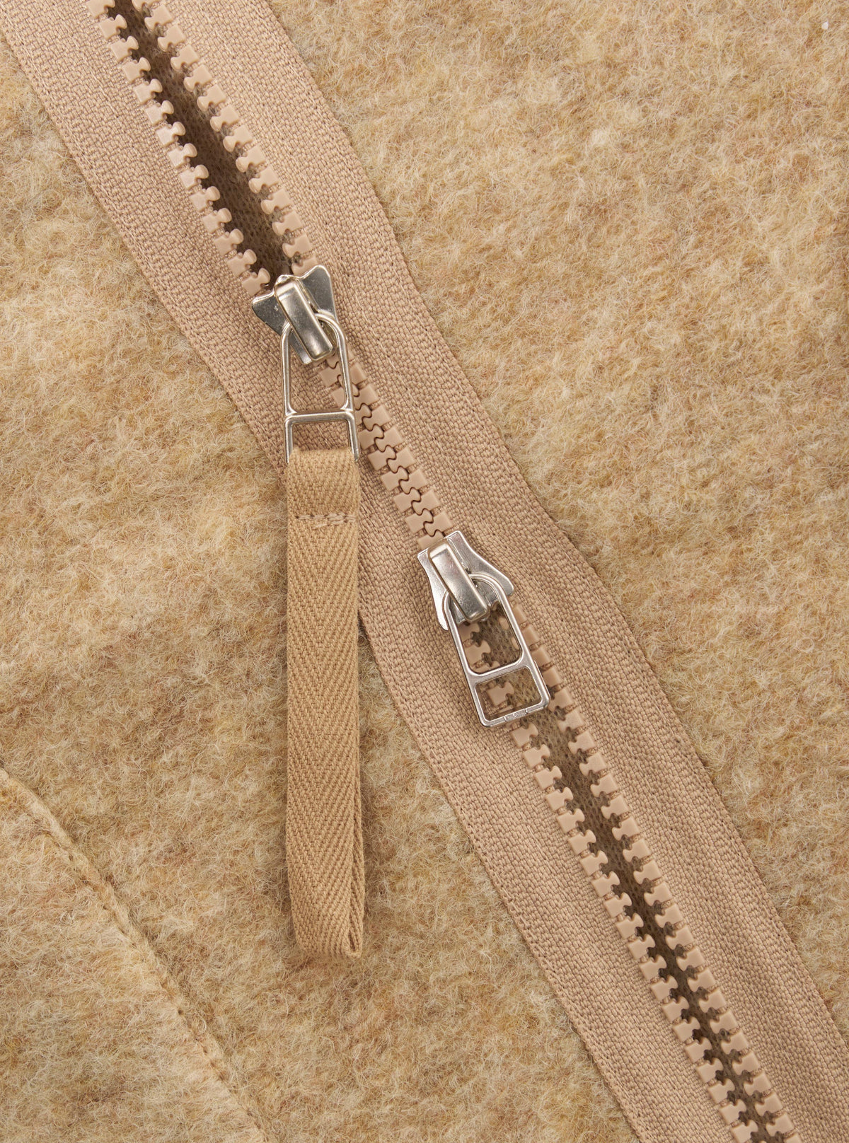 Fawn Wool Fleece Zip Liner Jacket