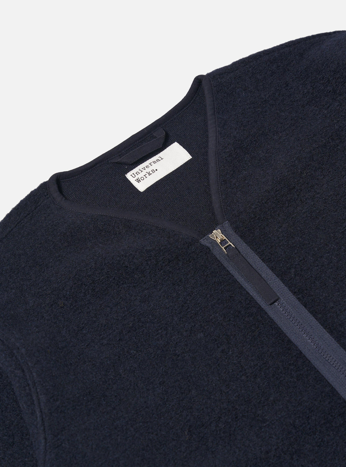 Navy Wool Fleece Zip Liner Jacket