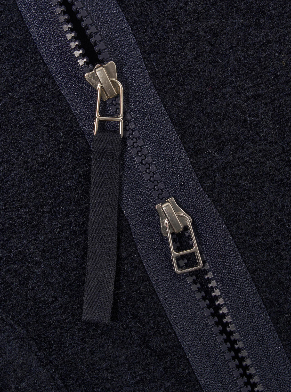 Navy Wool Fleece Zip Liner Jacket