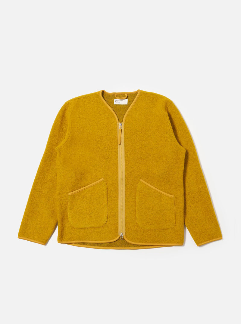Yellow Wool Fleece Zip Liner Jacket