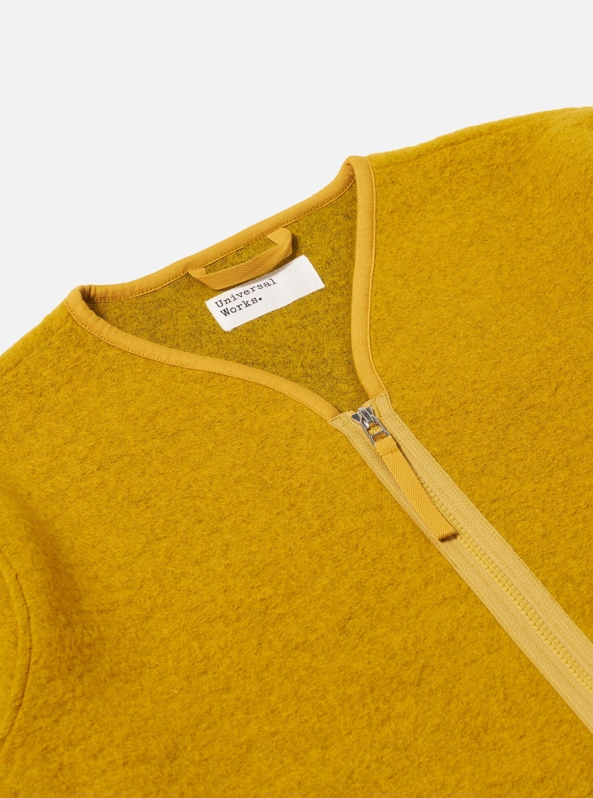 Yellow Wool Fleece Zip Liner Jacket
