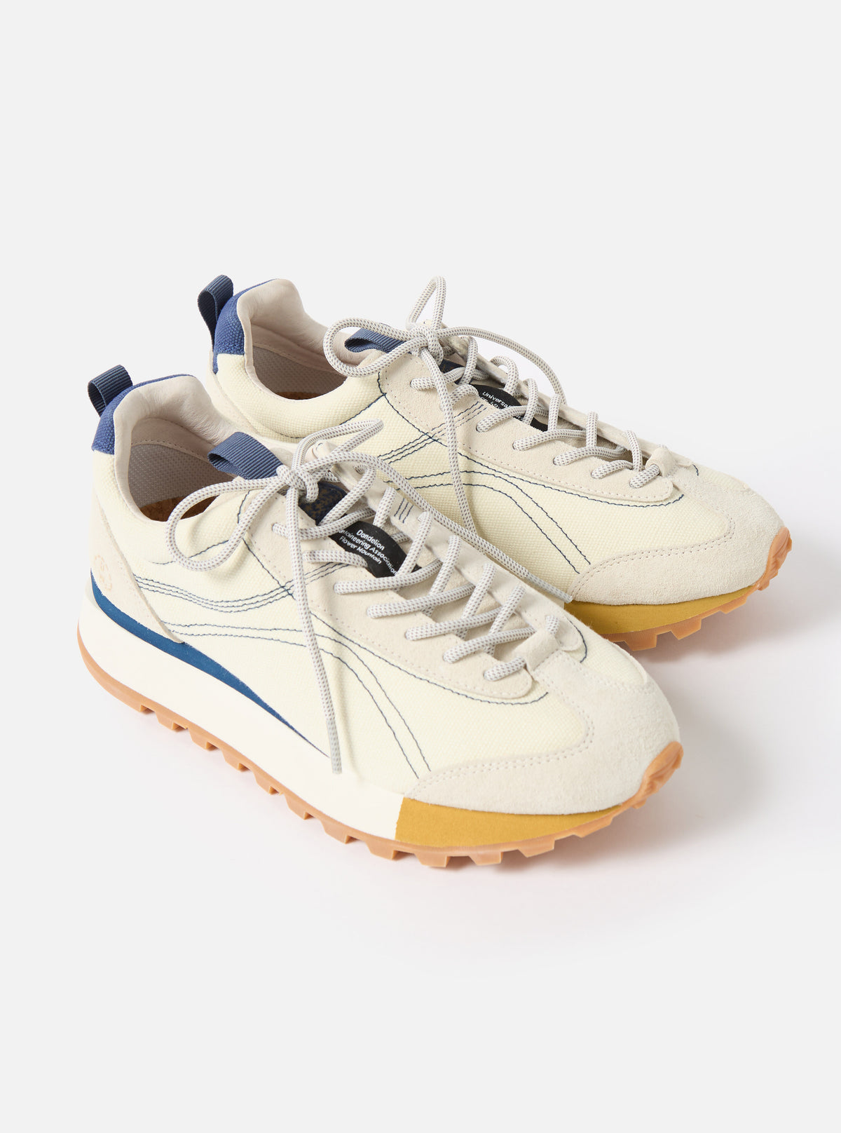 Flower Mountain x Universal Works Asuka in Ecru/Light Brown Suede/Cotton Canvas