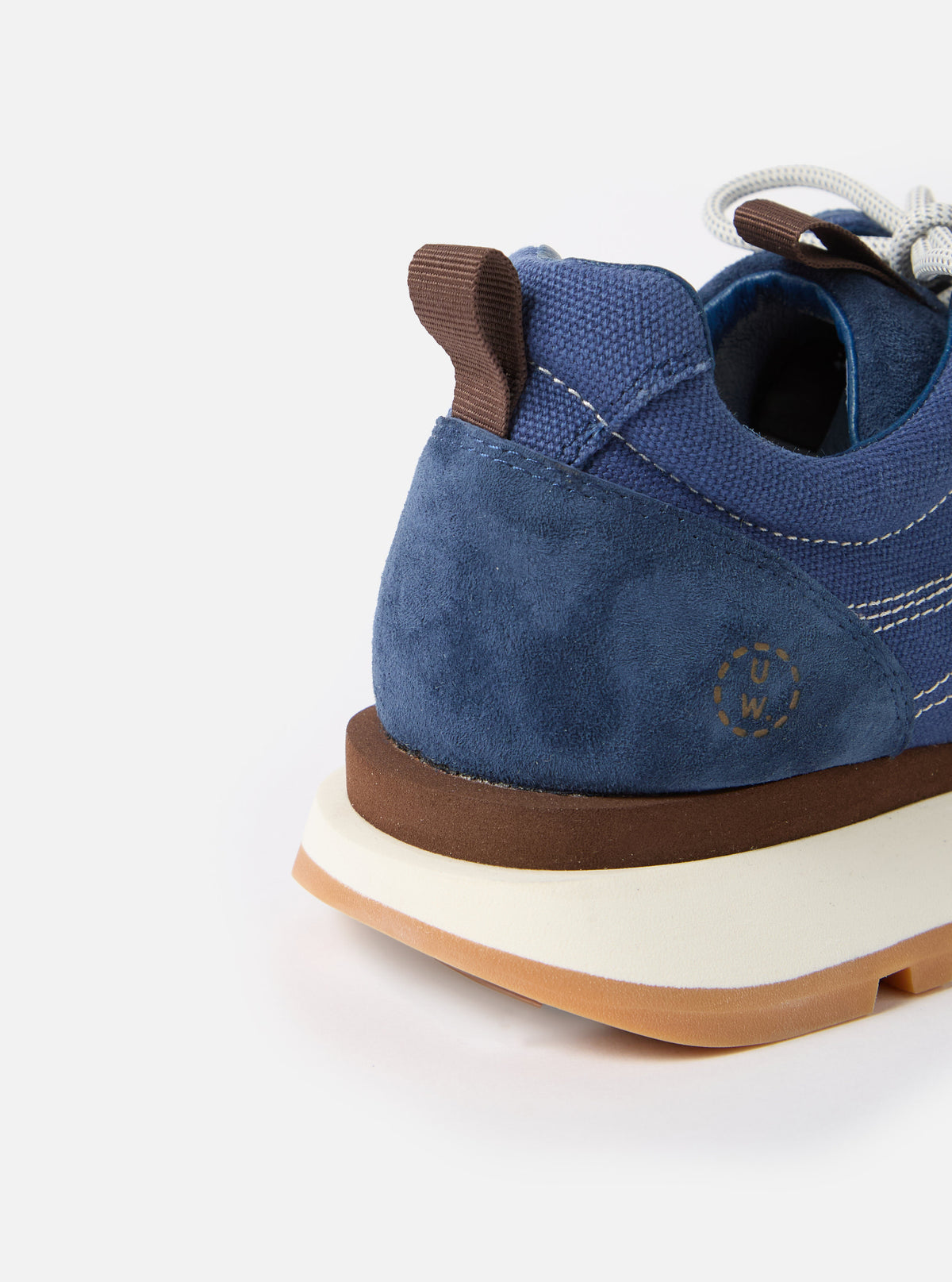 Flower Mountain x Universal Works Asuka in Navy/Brown Suede/Cotton Canvas
