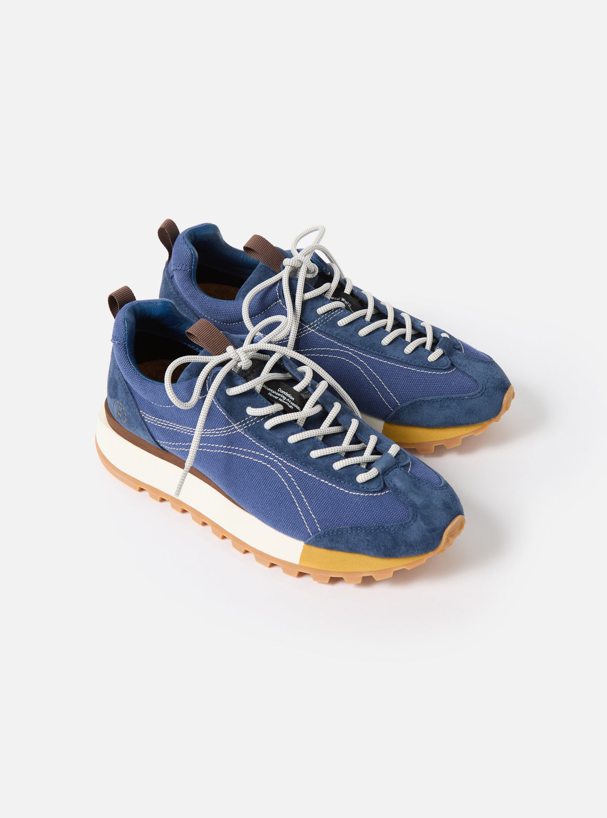 Flower Mountain x Universal Works Asuka in Navy/Brown Suede/Cotton Canvas