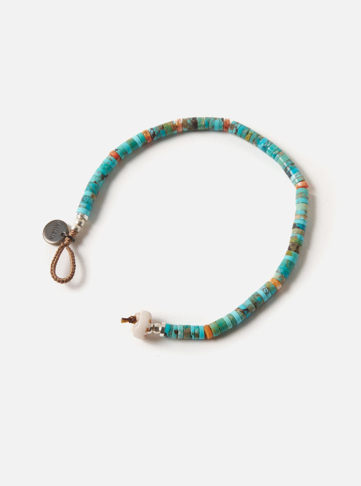 Mikia Heishi Beads Bracelet in Green Turqoise