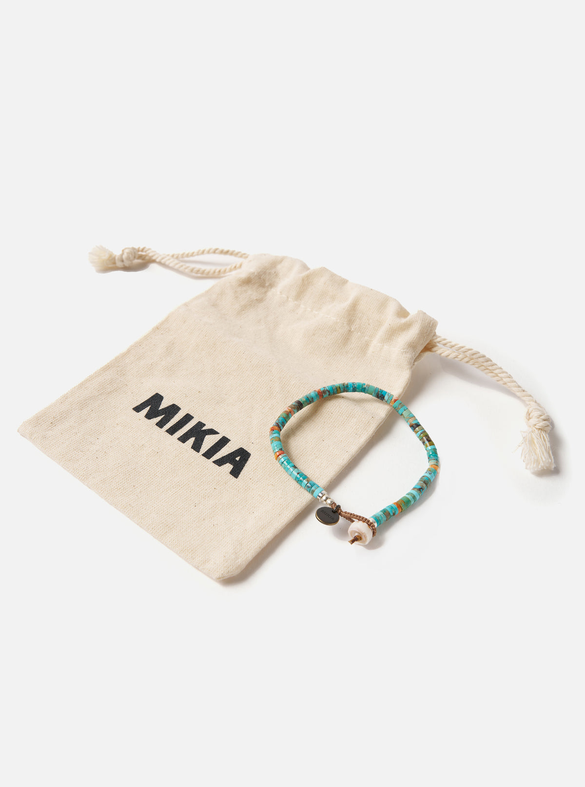 Mikia Heishi Beads Bracelet in Green Turqoise