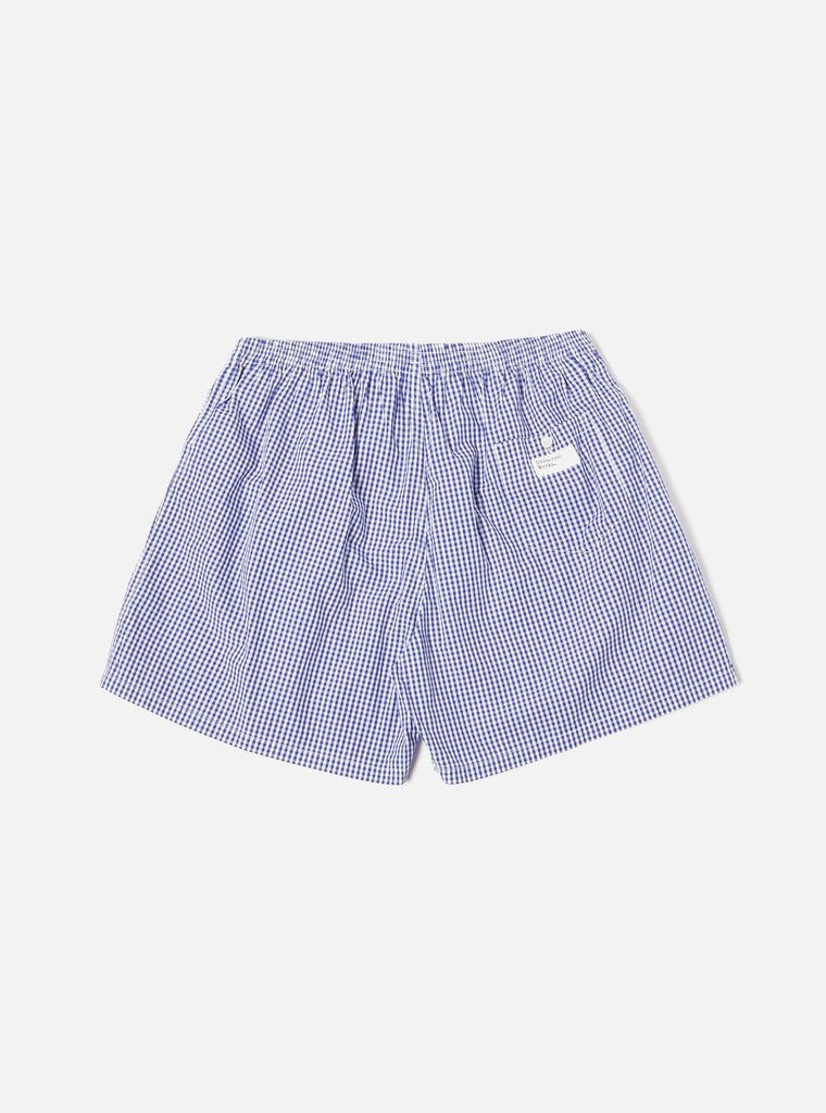 Universal Works Boxer Short in Blue Gingham Check