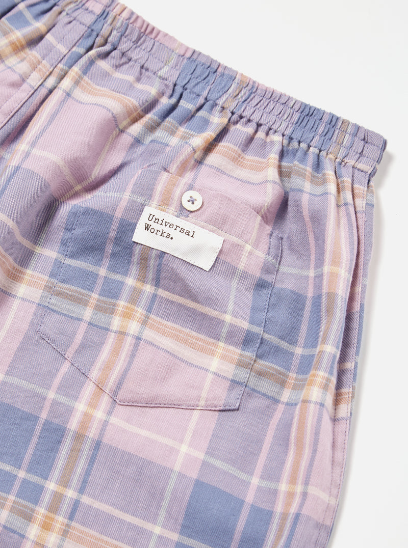 Universal Works Boxer Short in Lilac Soft Check
