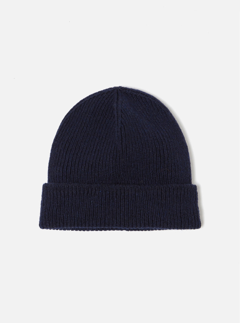 Universal Works Watch Cap in Navy Eco Wool