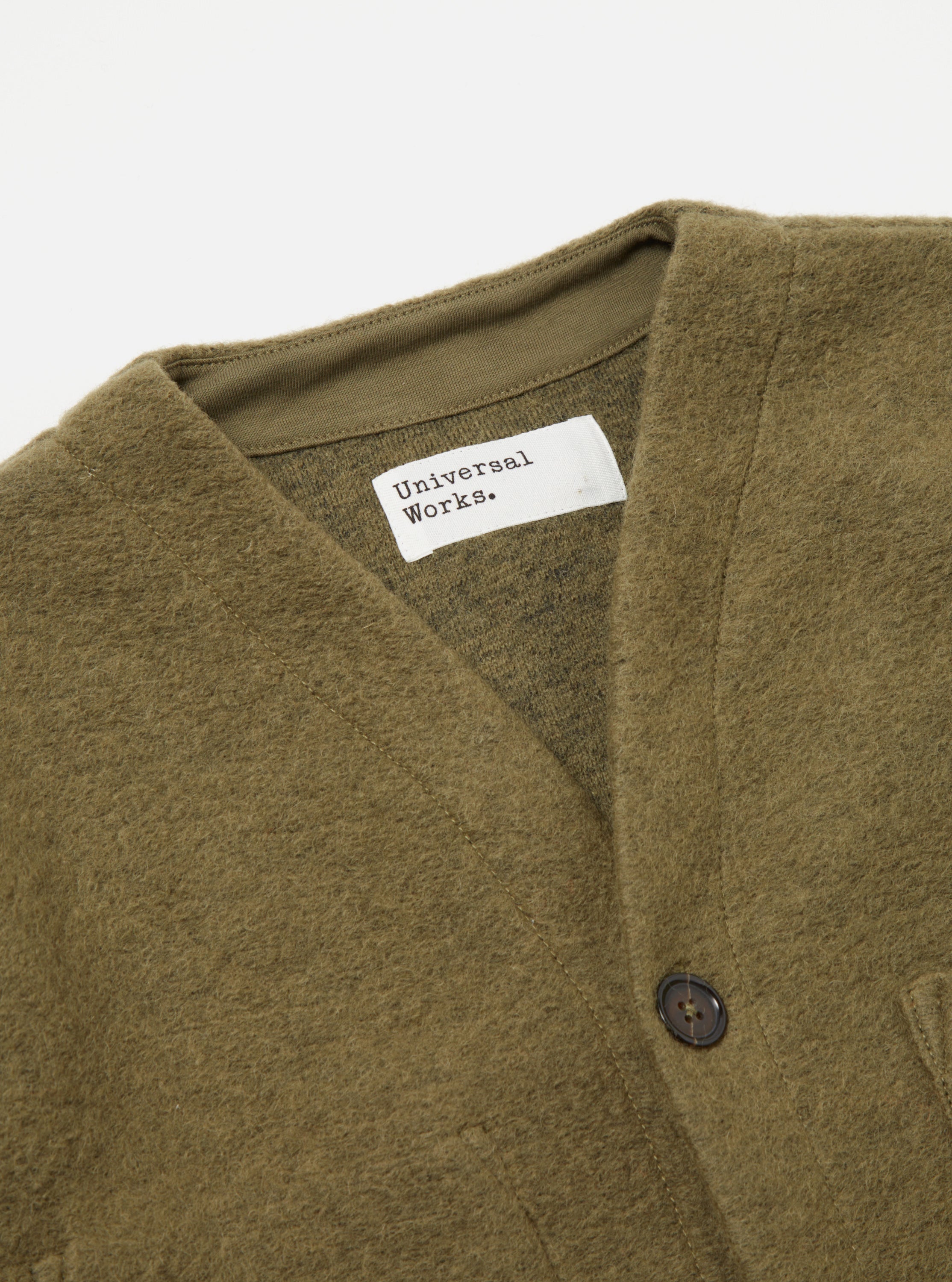 Universal Works Cardigan in Lovat Wool Fleece
