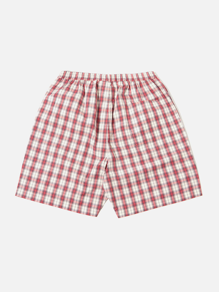 Universal Works Pyjama Short in Red Cotton Check