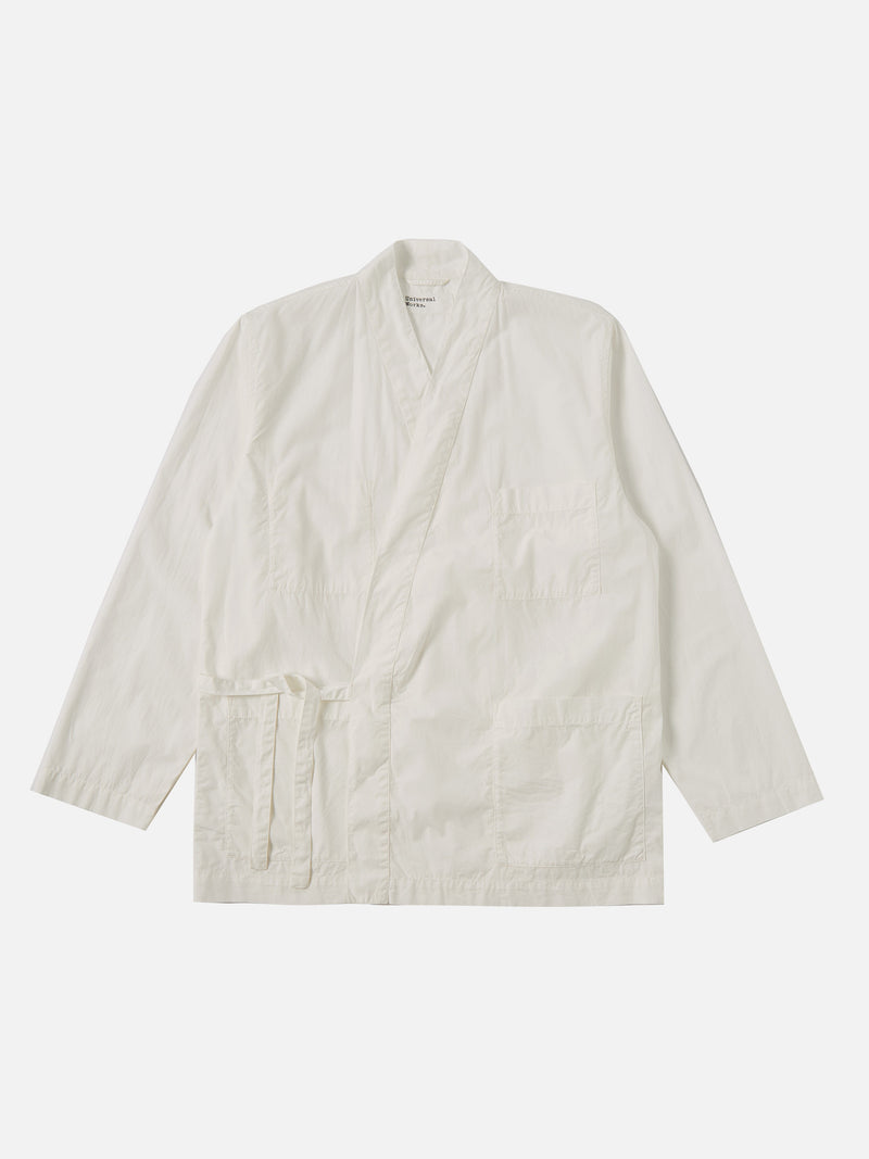 Universal Works Kyoto Work Jacket in Ecru Broad Cloth