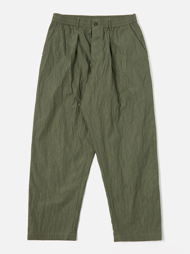 Universal Works Oxford Pant in Olive Cross Dyed Chambray