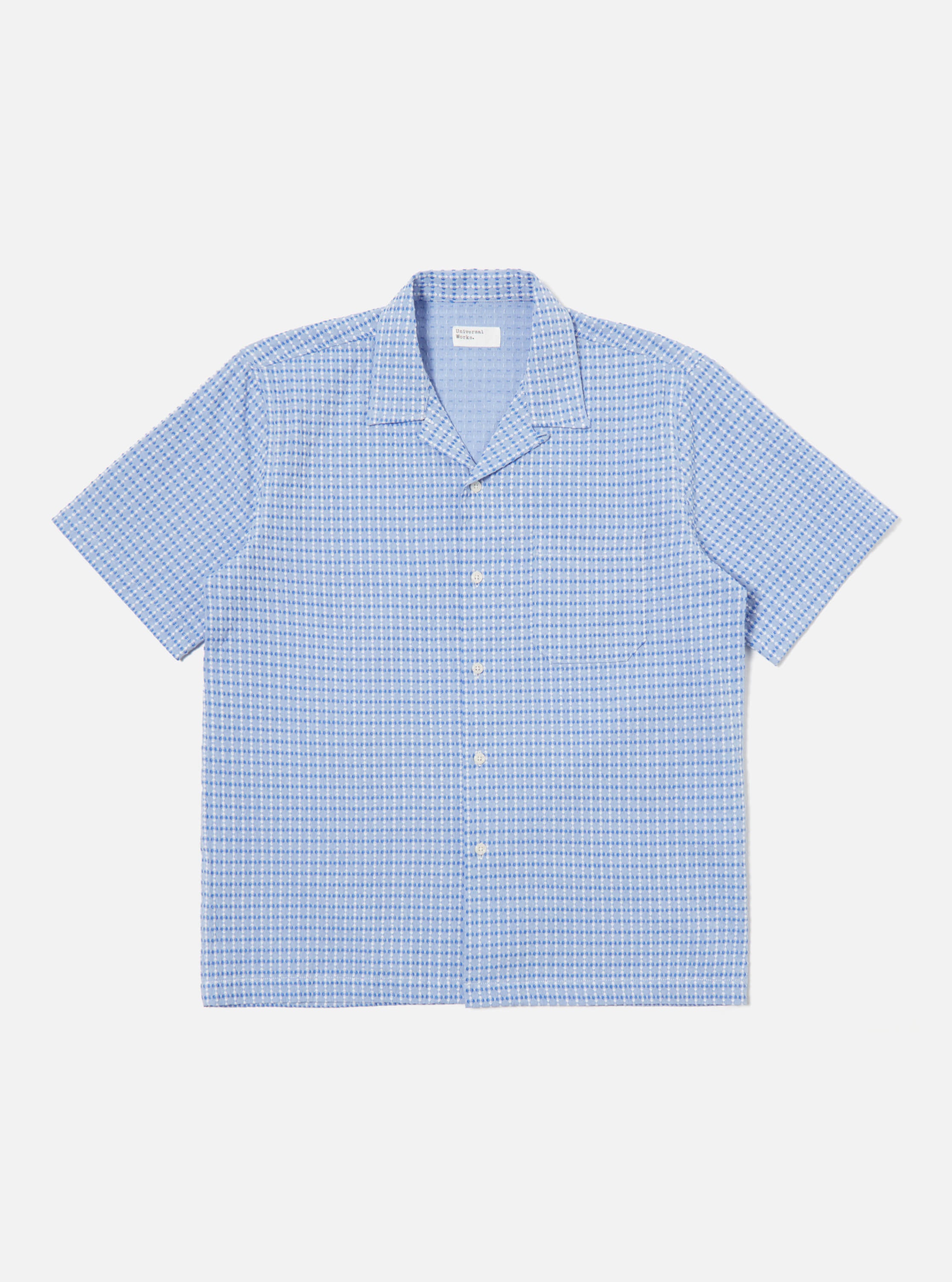 Universal Works Road Shirt in Blue Delos Cotton