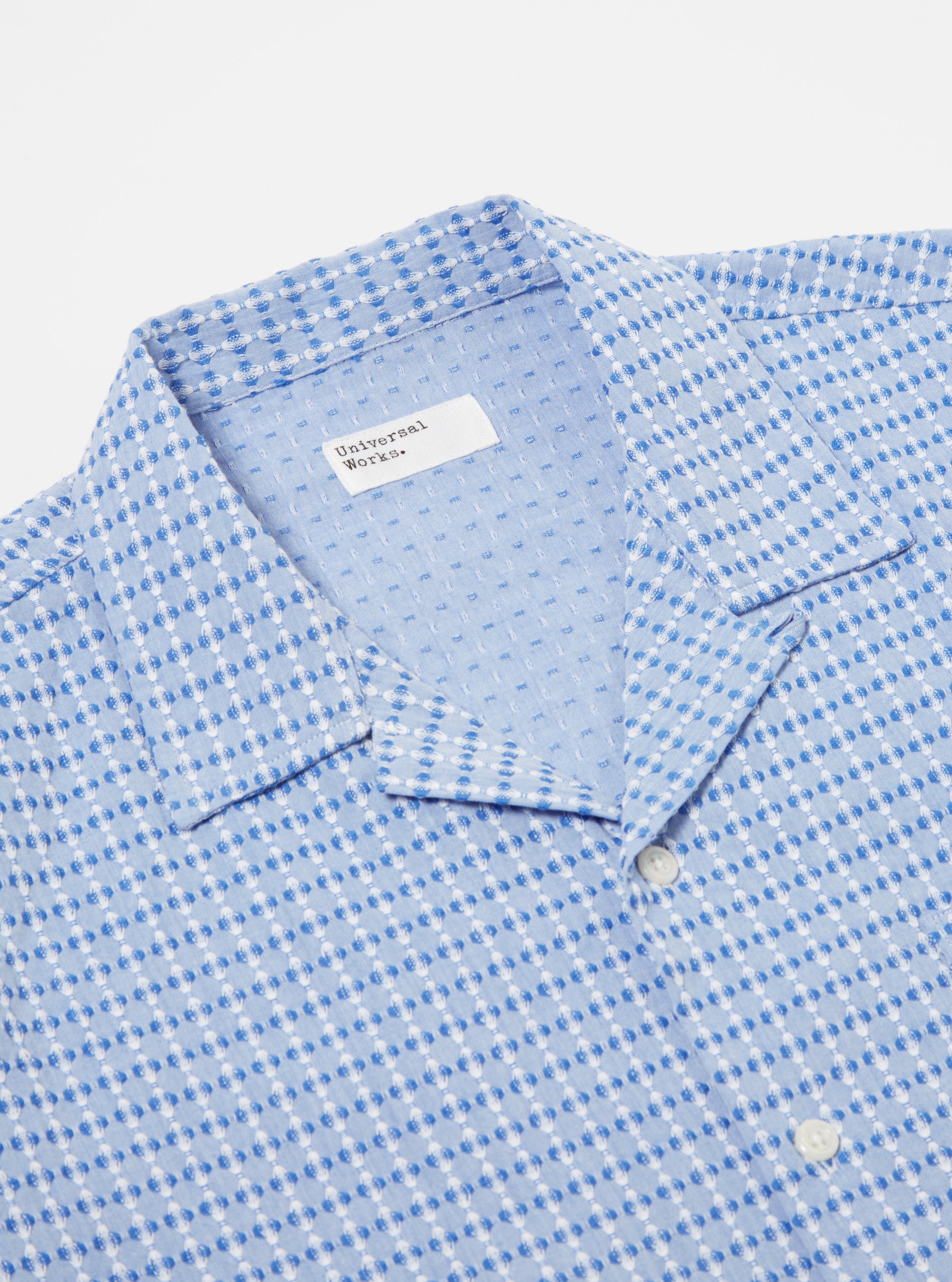 Universal Works Road Shirt in Blue Delos Cotton