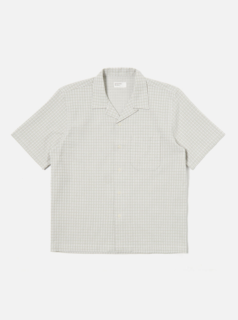 Universal Works Road Shirt in Light Olive Delos Cotton
