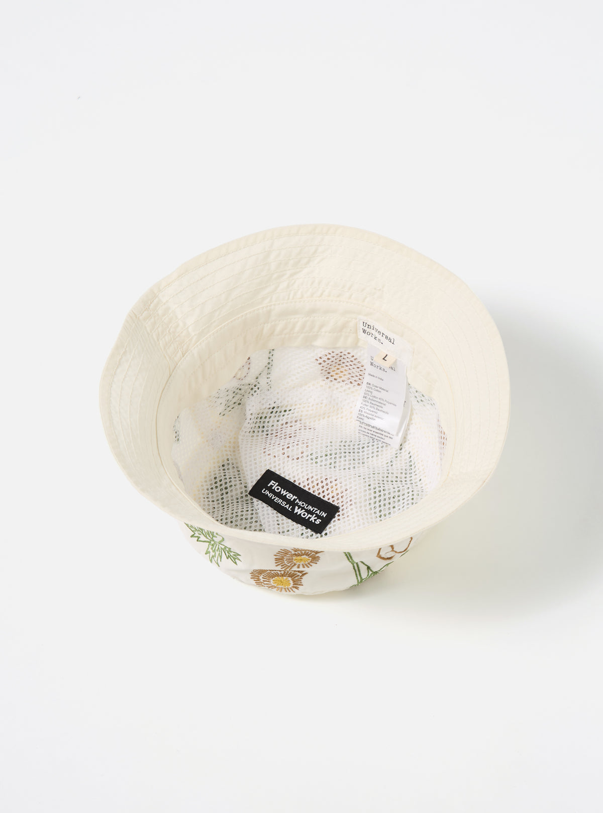 Flower Mountain x Universal Works Beach Hat in Ecru Broadcloth
