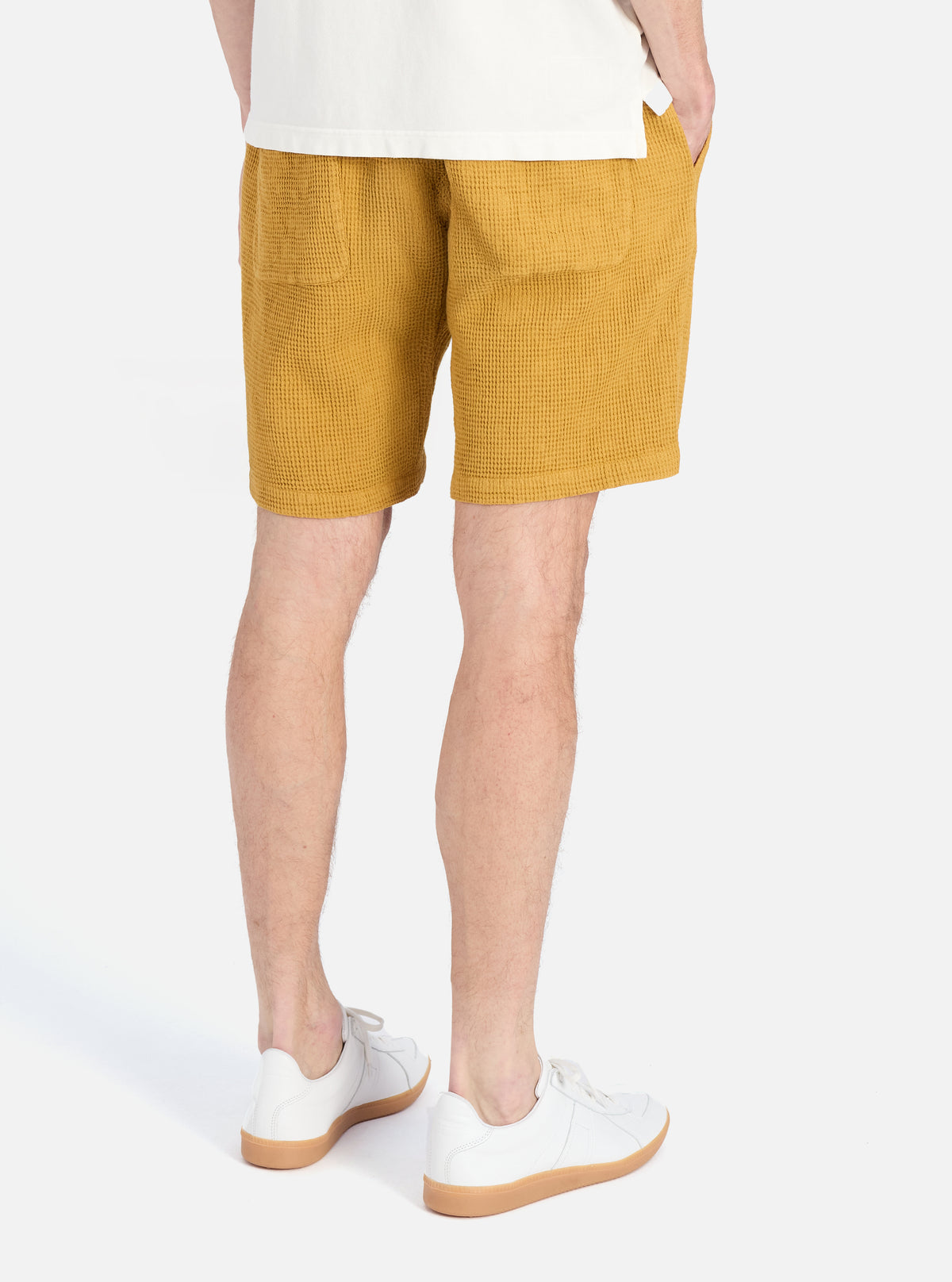 Universal Works Simple Short in Camel Japanese Waffle