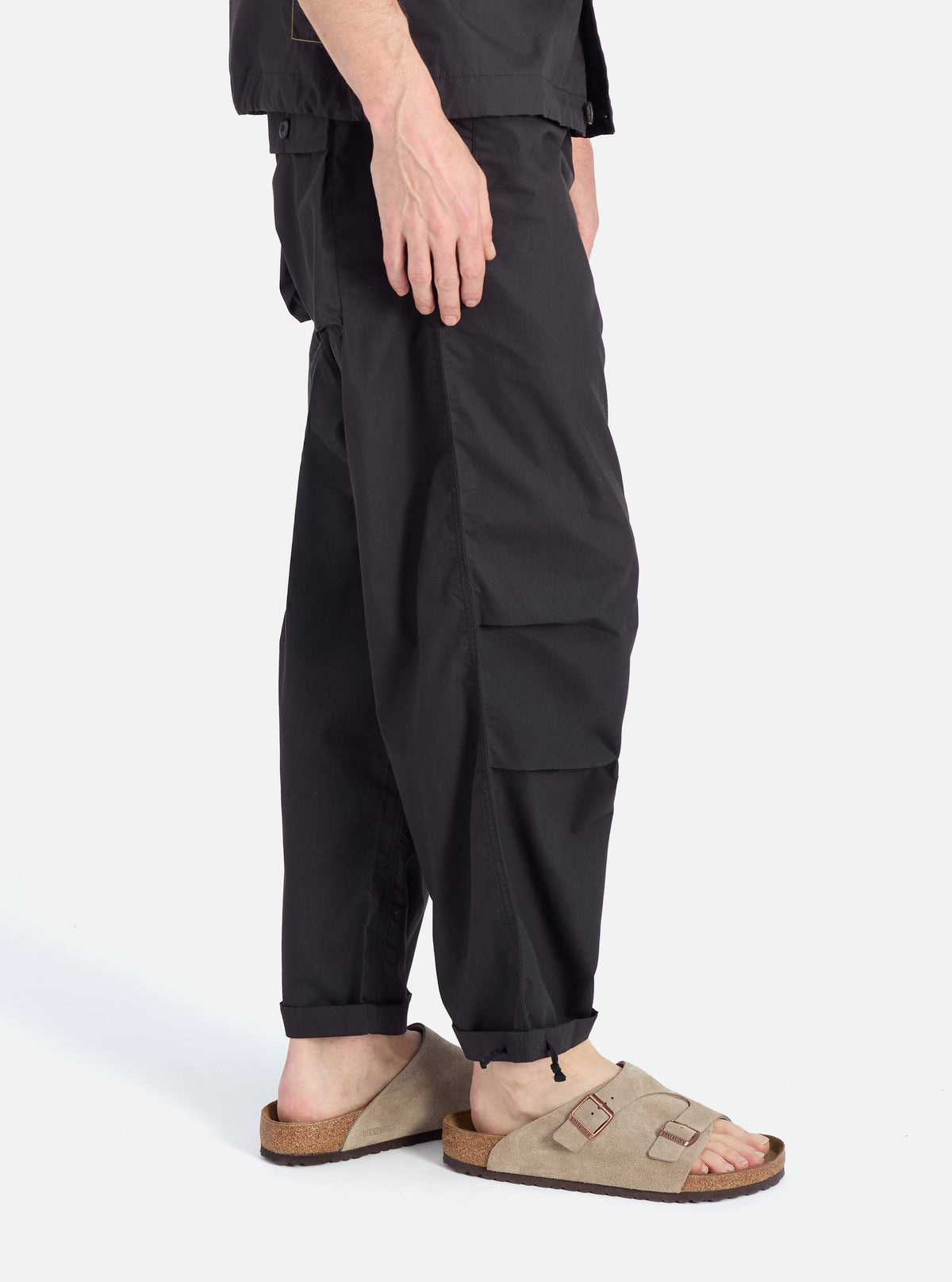 Universal Works Parachute Pant in Black Recycled Polytech