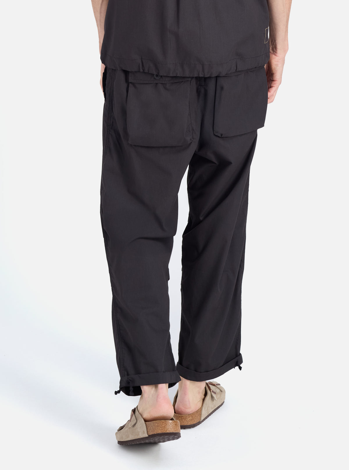 Universal Works Parachute Pant in Black Recycled Polytech
